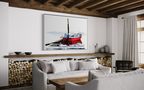 The Little Red Boat – Portsmouth Harbor Canvas Print