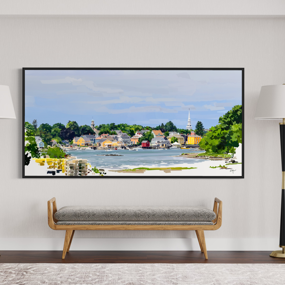 Portsmouth from New Castle – Panoramic Canvas Print | Emily Kalina