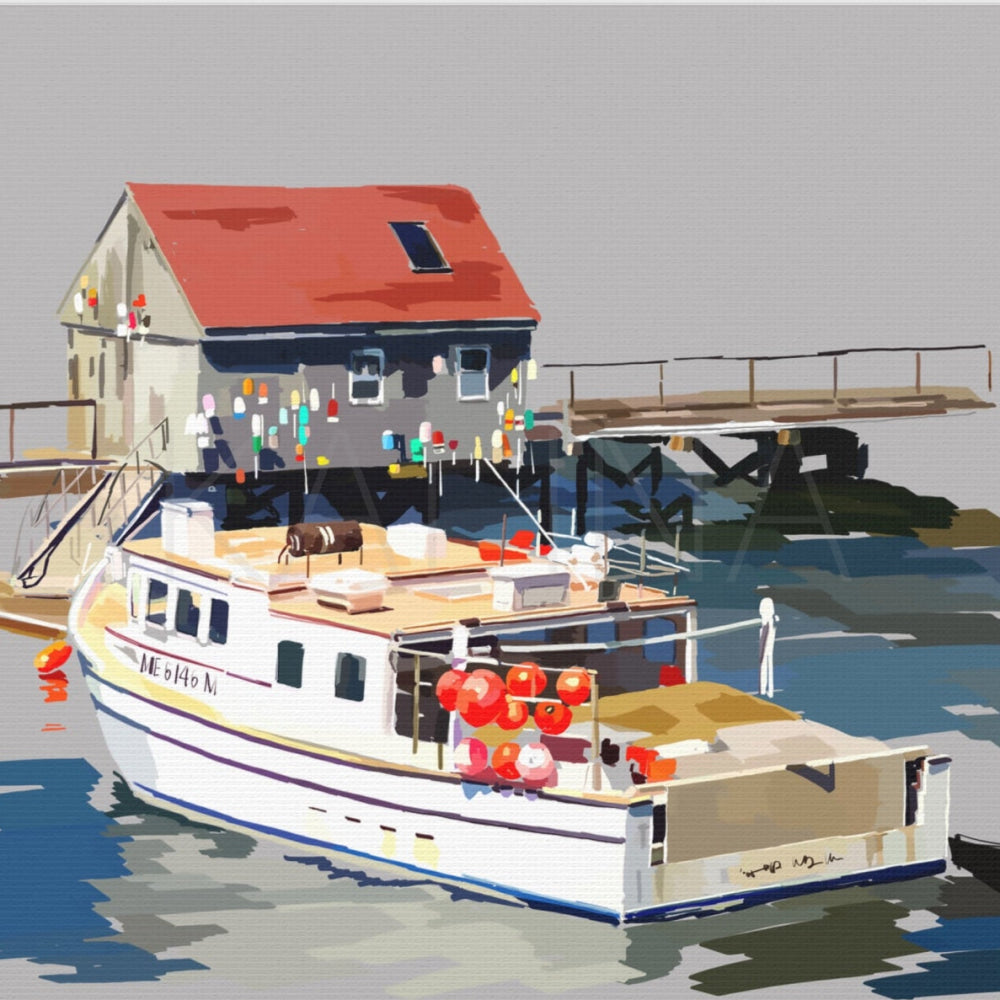Lobster Shack I - New England Seascape Canvas Fine Art Print