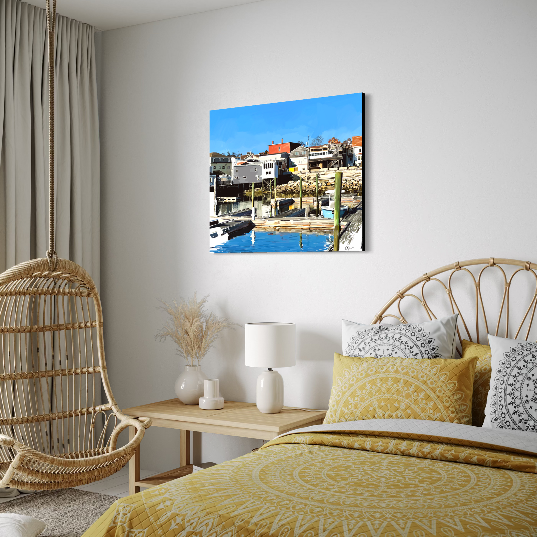 Boothbay Harbor From the Water — Maine Coastal Town Canvas Print