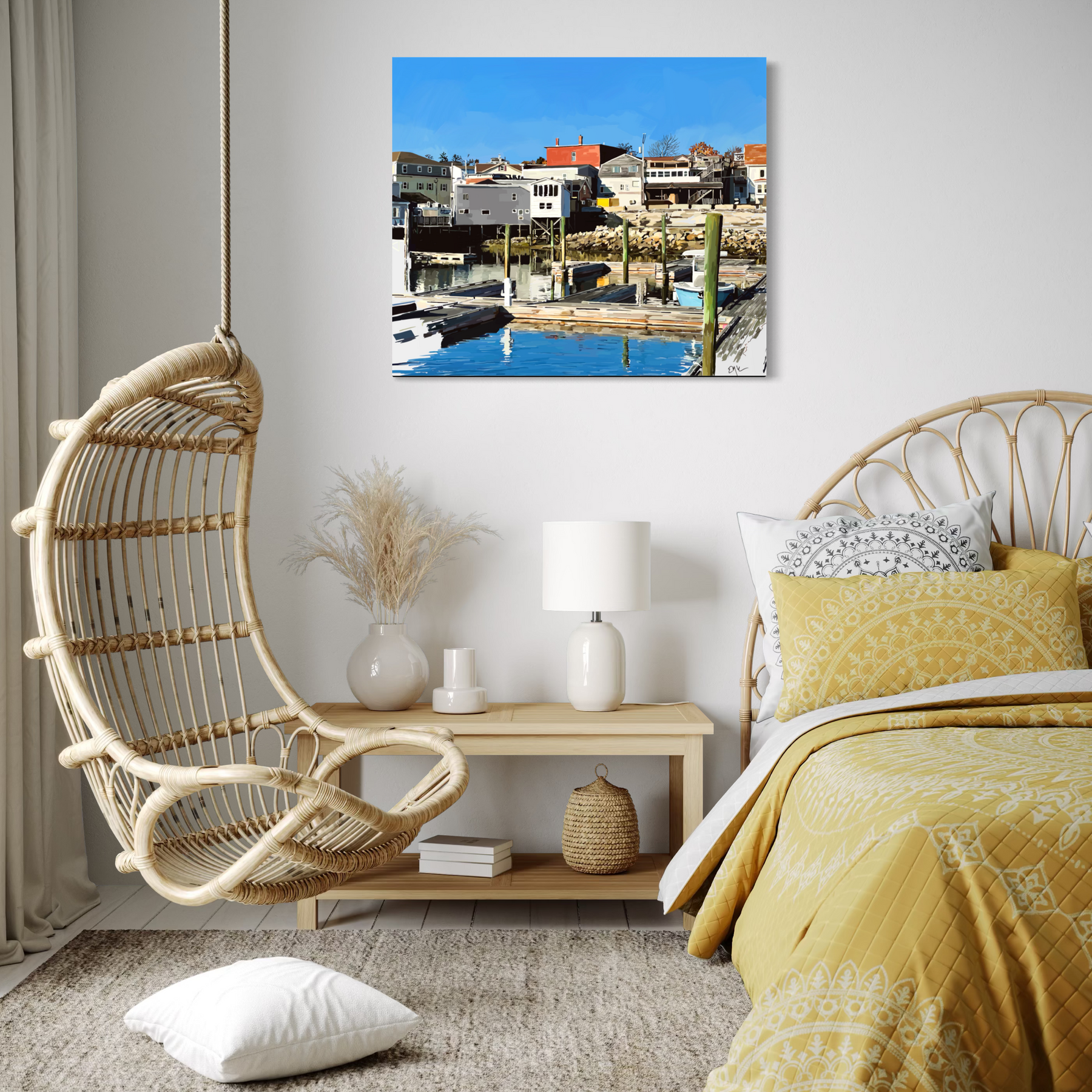 Boothbay Harbor From the Water — Maine Coastal Town Canvas Print
