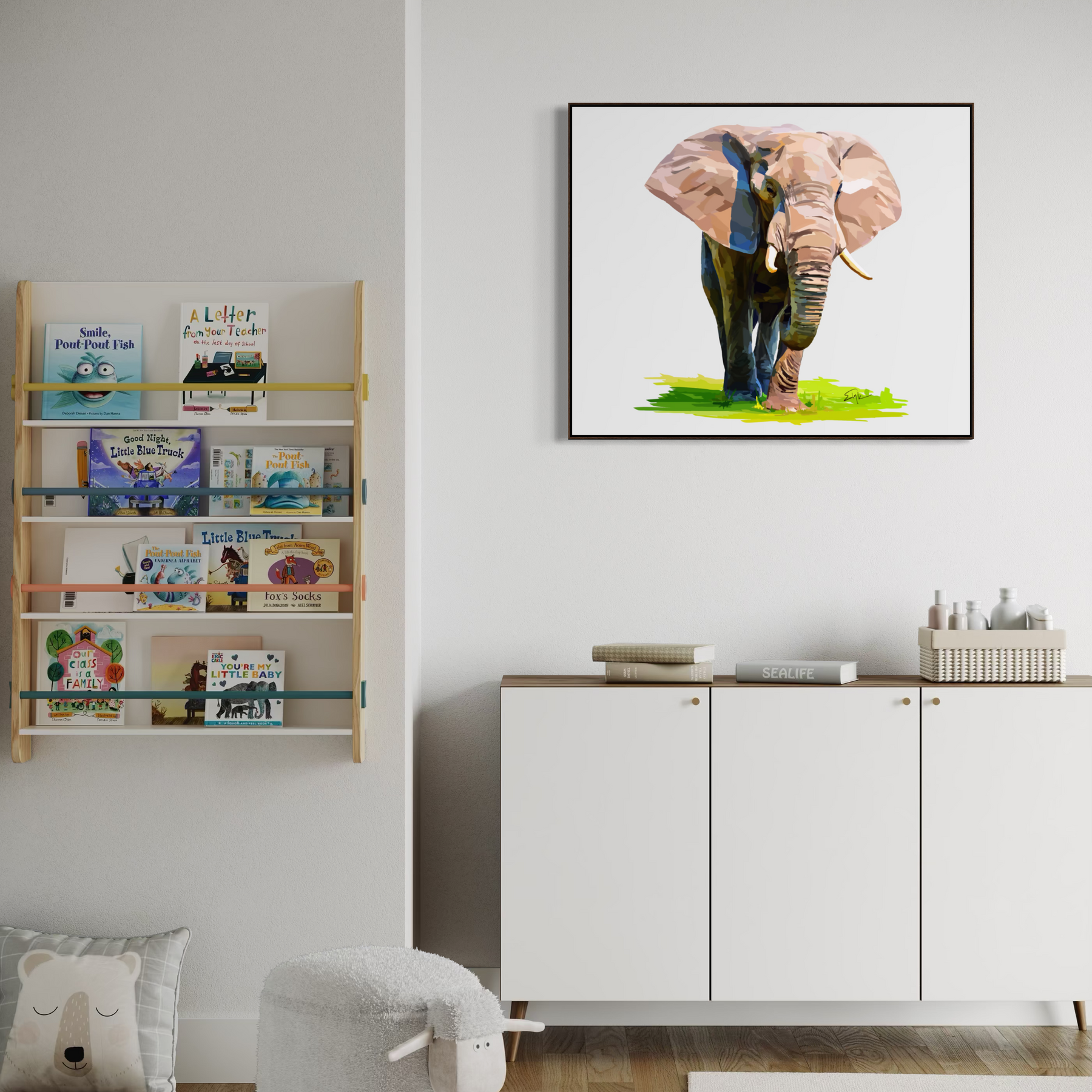 Majestic Elephant Canvas Print — Hand-Painted Wildlife Wall Art