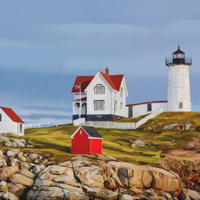 Painting of the Nubble Lighthouse in Maine. 