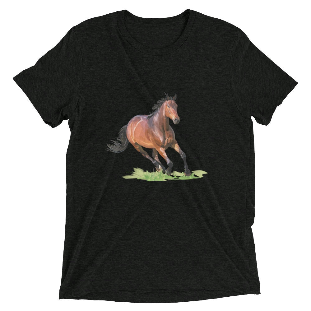 Horse In Motion T-Shirt Charcoal-Black Triblend / Xs